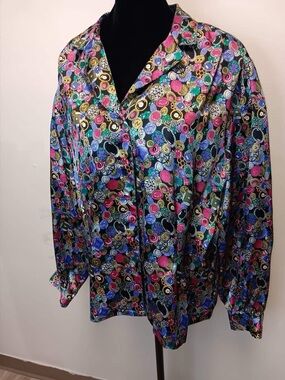 Vintage Koret Petites Button Pattern Blouse